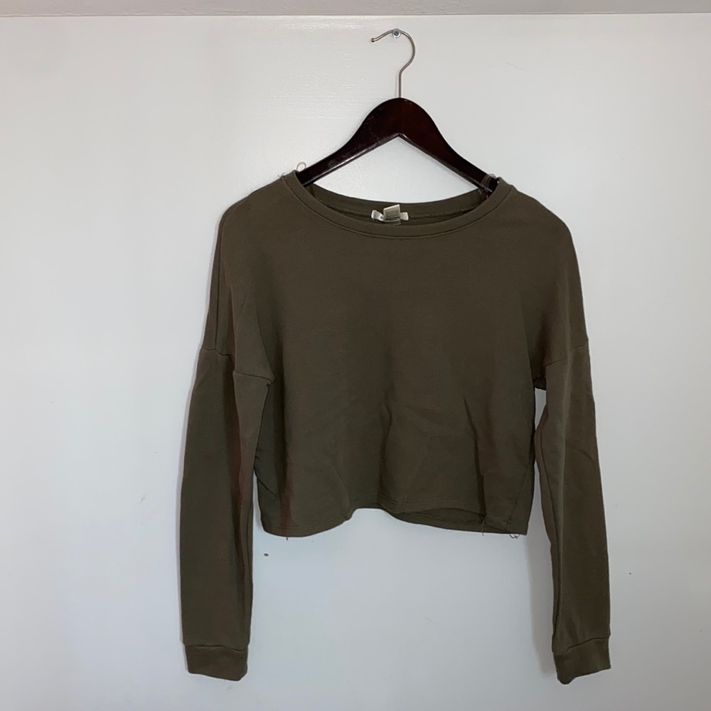 Bozzolo Cropped Green Sweatshirt